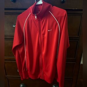 Nike Red and White Zip-Up Jacket